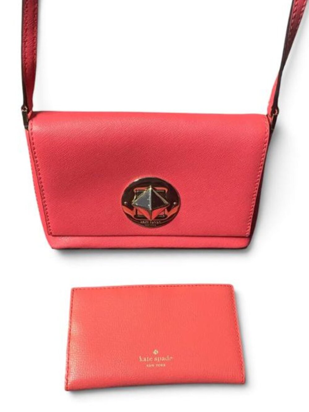 KATE SPADE - NEW YORK NEWBURY LANE BRIGHT ORANGE CROSSBODY AND WALLET SET